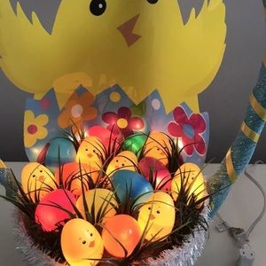 Lighted Easter basket of Chicks